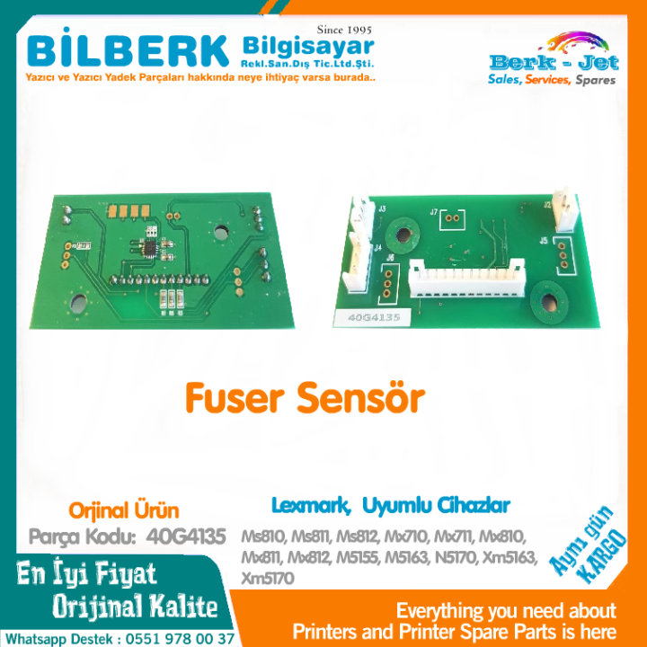 Fuser Chip 40g4135 Lexmark, Ms810, Ms811, Ms812, Mx710, Mx711, Mx810, Mx811, Mx812, M5155, M5163, N5170, Xm5163, Xm5170